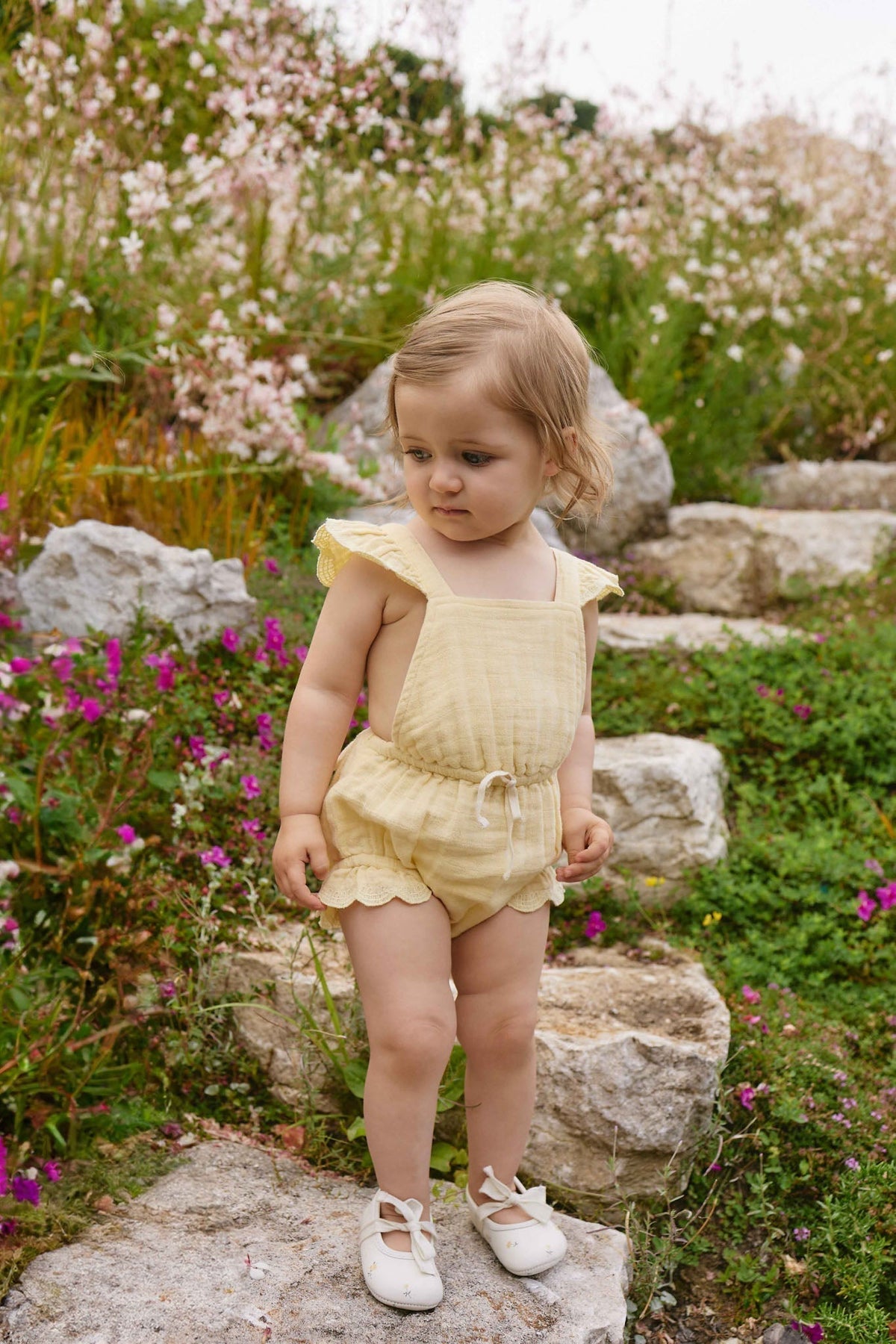 Organic Cotton Muslin Luciana Playsuit - Sunshine - image 5