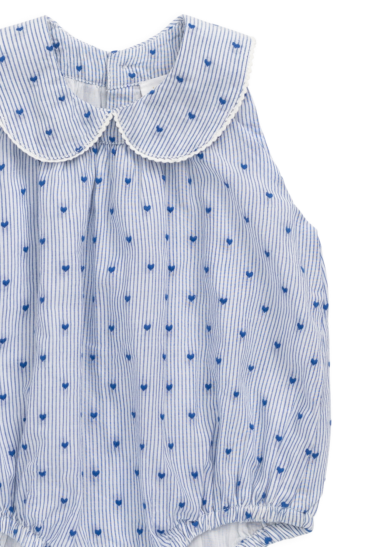 Organic Cotton Wisteria Playsuit - Mon Amour Stripe Indigo - image 12