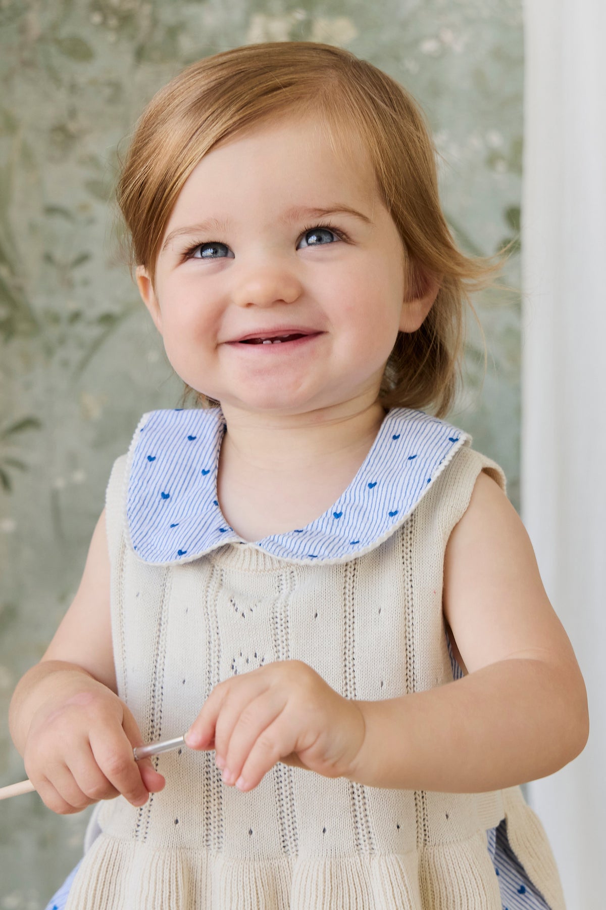 Organic Cotton Wisteria Playsuit - Mon Amour Stripe Indigo - image 7
