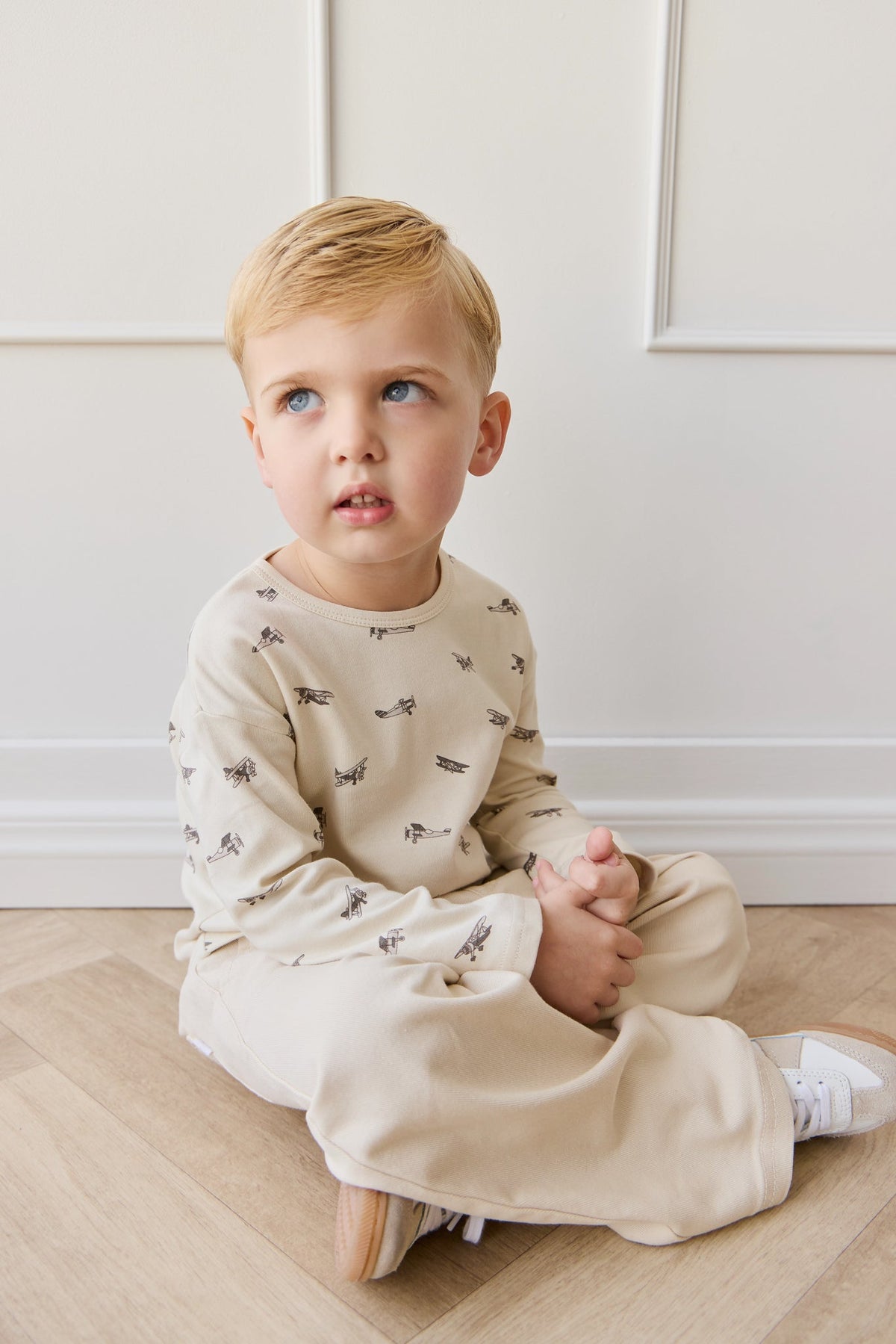 Pima Cotton Arnold Long Sleeve Top - Avion Oat - image 3