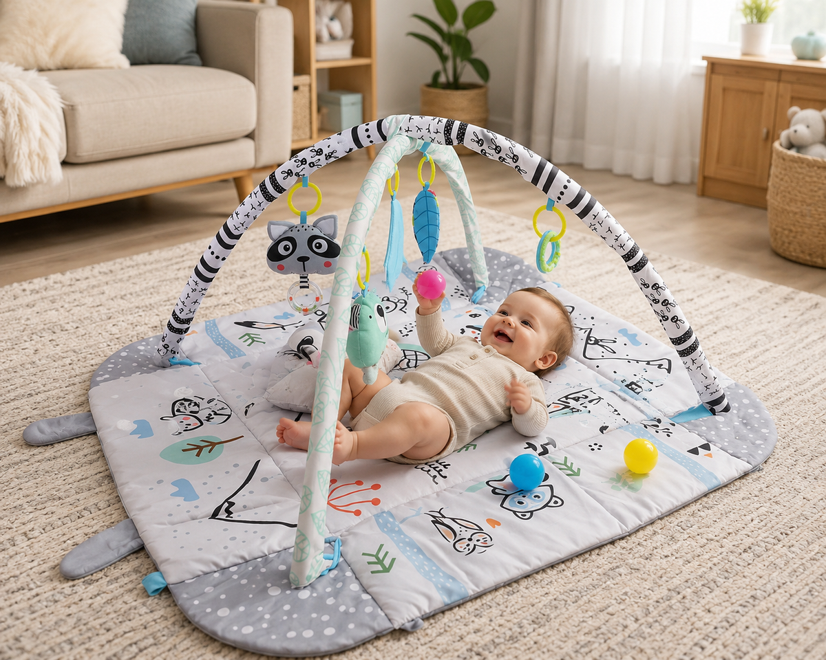 Montessori Multifunctional Baby Playmat with Safety Fence - view 1