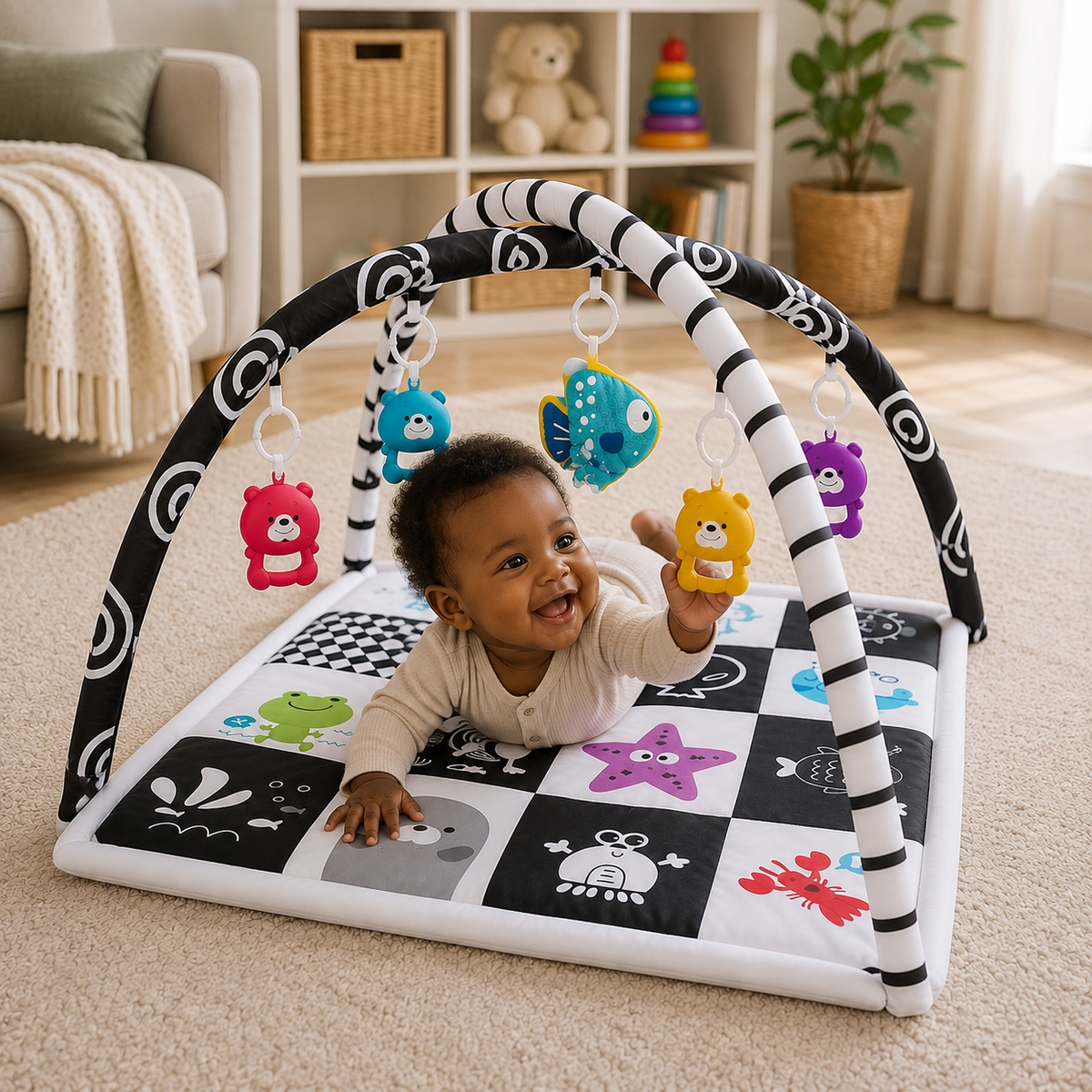 Montessori Multifunctional Baby Playmat with Safety Fence - view 10