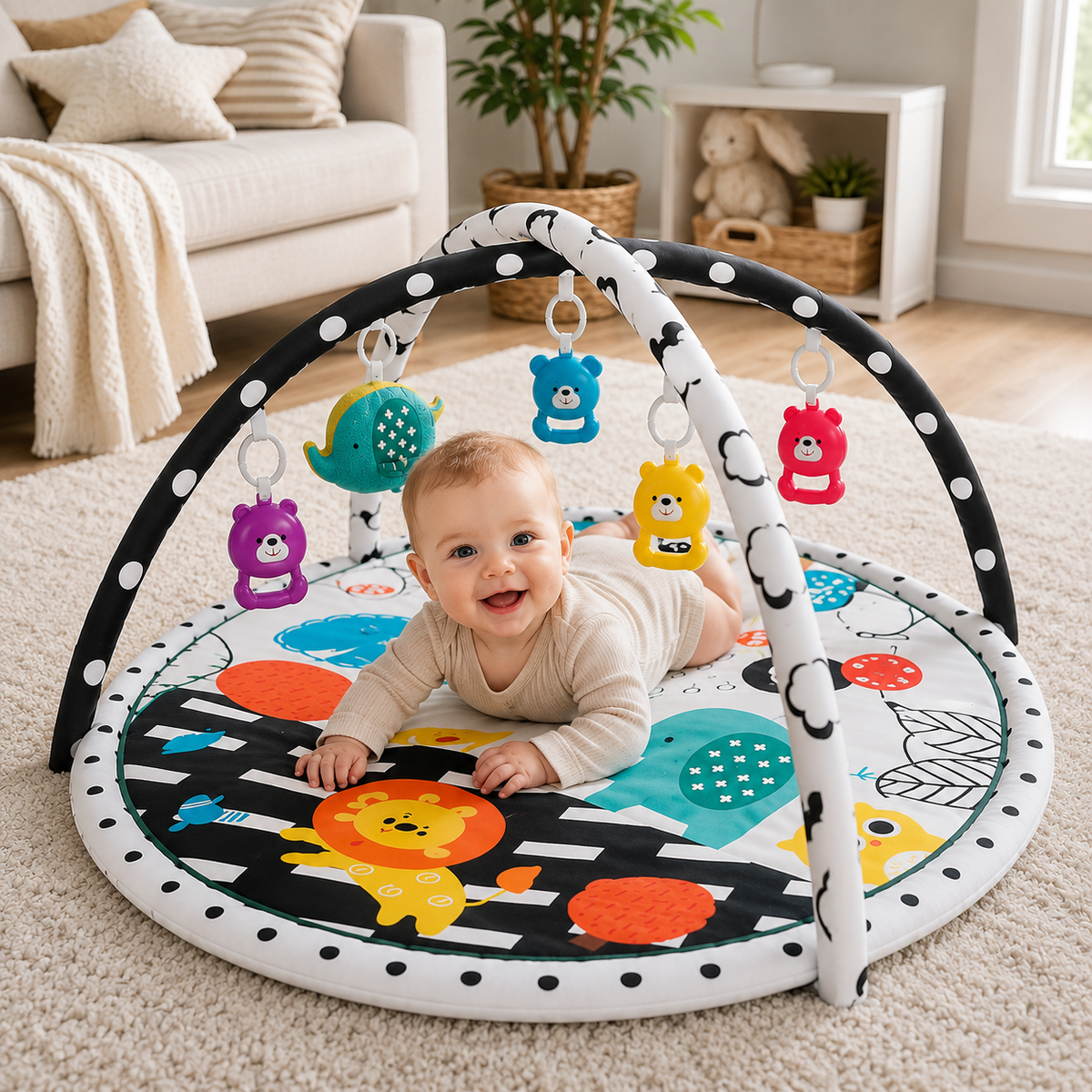 Montessori Multifunctional Baby Playmat with Safety Fence - view 8